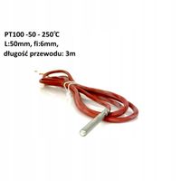 Czujnik sonda temperatury PT100 -50-250 fi6x50 przewód 3m