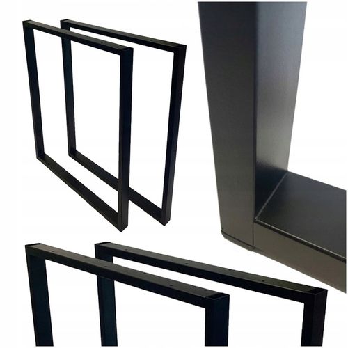 NOGI DO STOŁU BIURKA METALOWE CZARNE 60x72 CM PROFIL 4x2 CM LOFTOWE 2 na Arena.pl