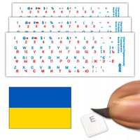 NAKLEJKI KLAWIATURĘ LAPTOPA PC UKRAIŃSKI NALEPKI LITERY CYRYLICA x3 ZESTAW