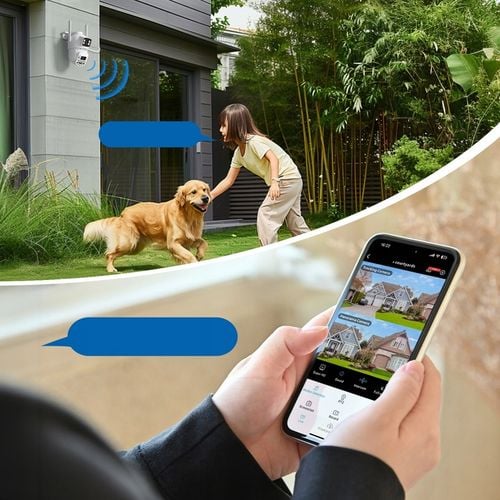 PODWÓJNA KAMERA 2W1 ZEWNĘTRZNA OBROTOWA IP WIFI 2x 5MPX QUAD HD MONITORING na Arena.pl