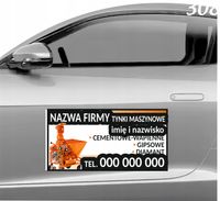 Magnes na samochód reklama magnetyczna 60x30 cm TYNKI MASZYNOWE