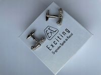 Spinki do mankietów EXC Bolid Wyścigówka Formuła 1 Gokart Srebrna Strzała