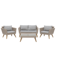 Zestaw ogrodowy rattanowy 4-osobowy szaro-brązowy VITTORIA