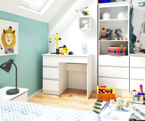 BIURKO KOMPUTEROWE A-7 90 cm LEWE BIAŁE na Arena.pl