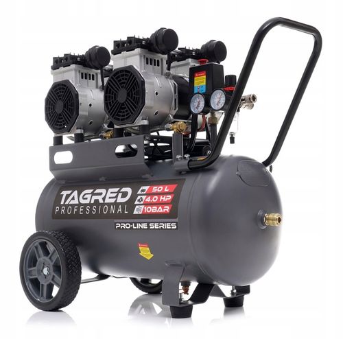 PROFESJONALNY KOMPRESOR BEZOLEJOWY 10 BAR 50L 4 TŁOKI CICHY MOCNY na Arena.pl
