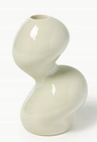 Świecznik z kamionki Madhuri 17 x 11cm Złamana biel