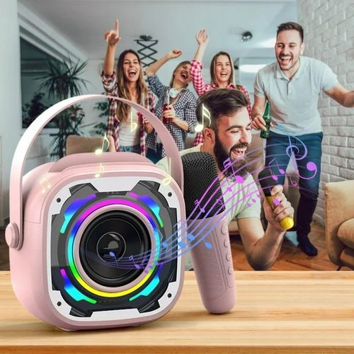 BEZPRZEWODOWY ZESTAW DO KARAOKE GŁOŚNIK BLUETOOTH + 2 MIKROFONY NA PREZENT na Arena.pl