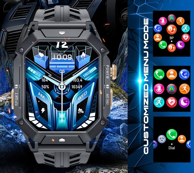 smartwatch męski rubicon rncf24-1 black zdjęcie 7