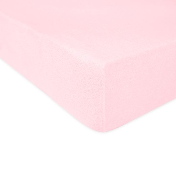 Prześcieradło frotte z gumką 140x200 pudrowy róż zdjęcie 2
