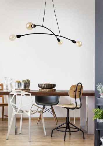 Pokojowa lampa wisząca kule Helix 2724 TK Lighting metalowa czarna na Arena.pl