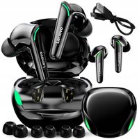 SŁUCHAWKI BEZPRZEWODOWE LENOVO XT92 CZARNE DOUSZNE BLUETOOTH 5.1 GAMINGOWE