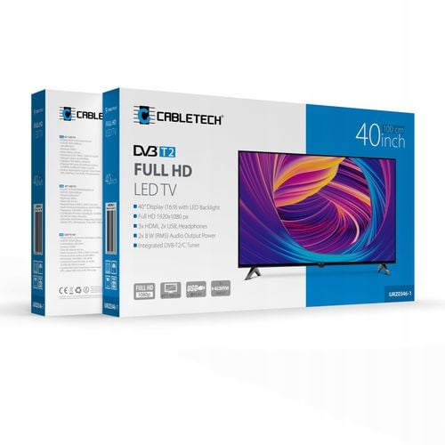 Telewizor Cabletech 40 Full HD 2xHDMI 2xUSB DVB-T2/C H.265 HEVC na Arena.pl