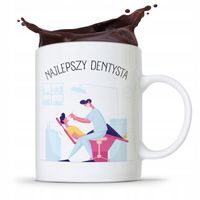 Kubek Prezent Dla Dentysty Gotowy By Pomagać Z Nadrukiem Ze Zdjęciem