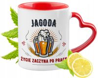 Dla Jagody Kubek Czerwony Z Uszkiem W Kształcie Serca Na Prezent