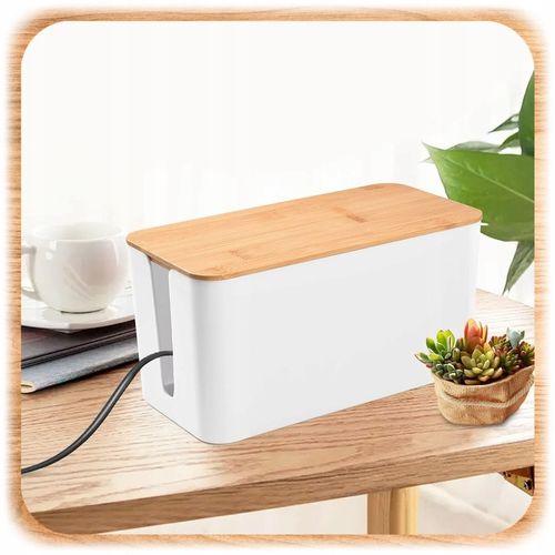 ORGANIZER NA KABLE POJEMNIK PUDEŁKO LISTWE KABLI PRZEWODY DREWNIANA na Arena.pl