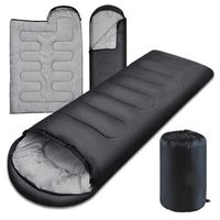 ŚPIWÓR TURYSTYCZNY Z KAPTUREM I KOŁDRĄ 2W1 DUŻY CZARNY MUMIA CIEPŁY