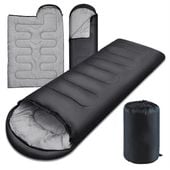 ŚPIWÓR TURYSTYCZNY Z KAPTUREM I KOŁDRĄ 2W1 DUŻY CZARNY MUMIA CIEPŁY