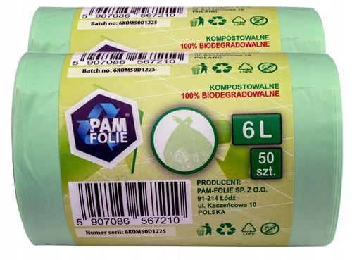 WORKI NA ŚMIECI Biodegradowalne Kompostowalne Ekologiczne 6L 200 szt na Arena.pl