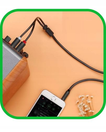 Kabel Przewód Audio JACK 3,5 mm 2x RCA Chinch STEREO 5M HQ Pozłacany na Arena.pl