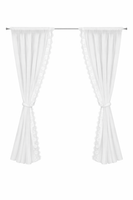 Komplet firan Leti 2x 140x270 białe haft troczki