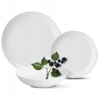 2 x KOMPLET ZESTAW SERWIS OBIADOWY PORCELANA TALERZE 18el 6 OSÓB BIAŁE CLAS