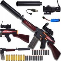 KARABIN 2W1 AUTOMAT+MANUAL NA BEZPIECZNE STRZAŁKI PIANKOWE DUŻY ZESTAW