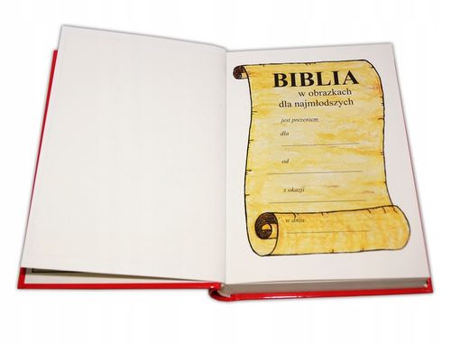 BIBLIA NA PREZENT BIBLIA na CHRZEST KOMUNIĘ PISMO ŚWIĘTE GRAWER IMIĘ biała na Arena.pl