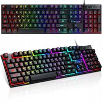 KLAWIATURA GAMINGOWA HYBRYDOWA PODŚWIETLANA RGB DO GRANIA DLA GRACZY