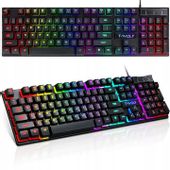 KLAWIATURA GAMINGOWA HYBRYDOWA PODŚWIETLANA RGB DO GRANIA DLA GRACZY