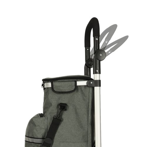 Wózek Zakupowy Torba Zakupowa Szara na Kółkach z Uchwytem na Zakupy na Arena.pl