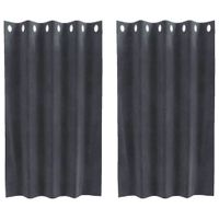 Zasłony z zasłonami 2 pcs Jasnoszary 140 x 140 cm Aksamit