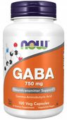 NOW Foods GABA 750mg NEUROPRZEKAŹNIK SEN STRES Testosteron 100vcap