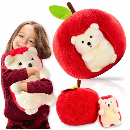 MASKOTKA JEŻ Pluszowy PLUSZAK JEŻYK w Jabłku Poduszka DOMKU dla dzieci 30cm na Arena.pl