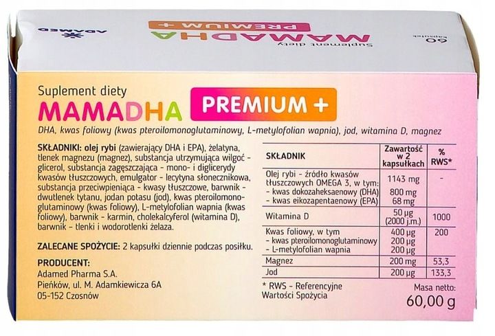 MamaDHA Premium+ DHA witaminy dla mamy 120kapsułek zdjęcie 4
