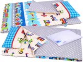 Pościel do przedszkola  BOBO 80x220 cm z zapięciem KOLOROWE POJAZDY