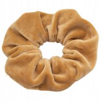 Gumka do włosów scrunchies welur brąz camel