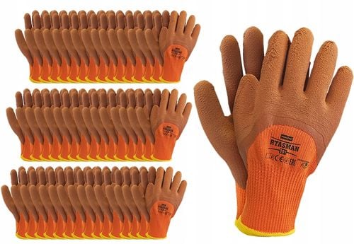 rękawice robocze / ocieplane / pomarańczowo-brązowe / rozmiar: 10 - xl na Arena.pl