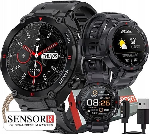 MOCNY WOJSKOWY ZEGAREK MĘSKI SMARTWATCH PULSOMETR ROZMOWY SMS POLSKIE MENU na Arena.pl