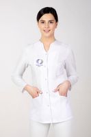 Fartuch medyczny damski z długim rękawem z HAFTOWANYM TWOIM LOGO 10 sztuk