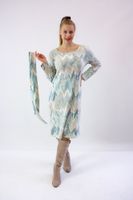 Ciepła sukienka w zygzak Beżowa 36