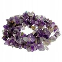 Ametyst sieczka kamyczki na żyłce 3-10mm sznur 85cm