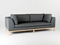 Sofa 3 osobowa AMBIENT WOOD - szara, naturalne drewno, do salonu