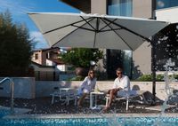 PARASOL OGRODOWY TARASOWY SKŁADANY 2,5x2,5M DUŻY SZARY Z POKROWCEM