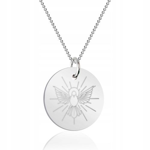 Srebrny Naszyjnik na Łańcuszku 925 z Grawerem Pamiątka Bierzmowania Pudełko na Arena.pl