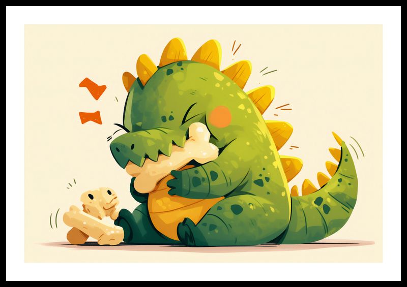 Plakat 60x40cm Uroczy Dinozaur zdjęcie 3