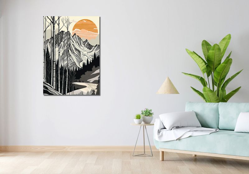 Obraz 70x100cm Drzeworys Górski zdjęcie 2