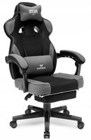 Materiałowy fotel gamingowy biurowy krzesło gracza czarny - Tkanina