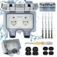 PODWÓJNE GNIAZDO OGRODOWE ZEWNĘTRZNE WODOSZCZELNE GNIAZDKO Z PRZEŁĄCZNIKIEM