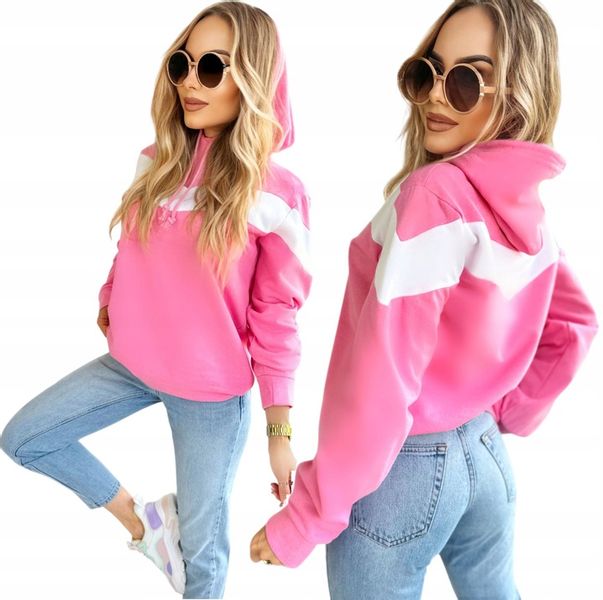 AWANTI kobieca dresowa BLUZA DAMSKA color block kangurka kaptur zdjęcie 1