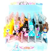 Długopis cienkopis z LALKĄ brelokiem niebieski